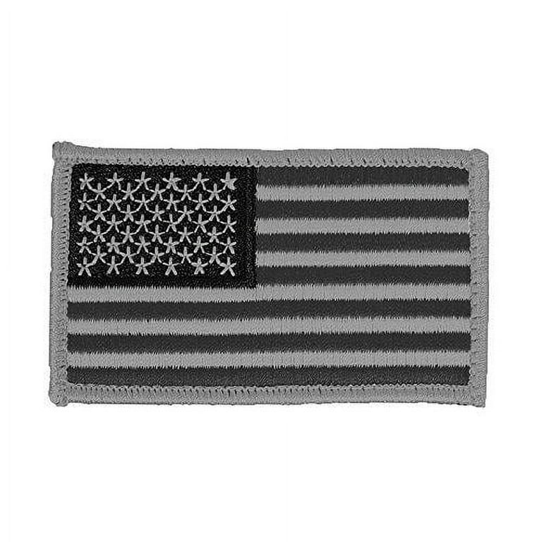 USA Flag Embroidered Velcro Shoulder Patch Black - 3.5 x 2 Standard (Left  Shoulder) 