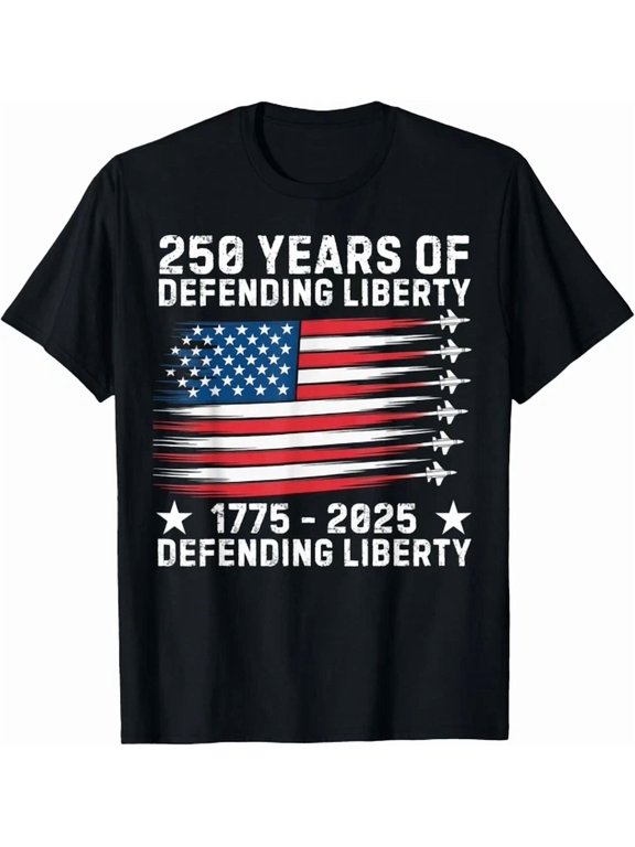 USA Flag Fighter Jets 250 Years Of Defending Graphic Design For Everyday Style T-Shirt, Size S-5XL