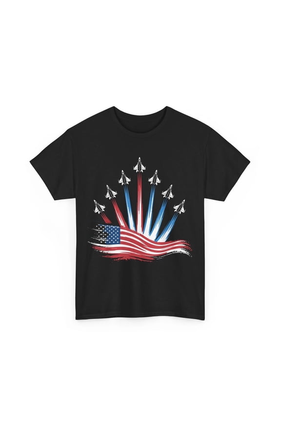 USA Flag Fighter Jets T-Shirt – Patriotic 4th of July Tee for Men, Women & Boys
