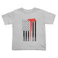 thumbnail image 1 of USA Flag Firefighter Axe Funny Toddler T-Shirts for Boys Girls (Gray, Youth M), 1 of 5