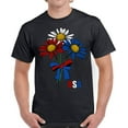 thumbnail image 1 of USA Flag Flowers Graphic Tees for Men - Red White Blue America 4th of July Shirt, 1 of 2