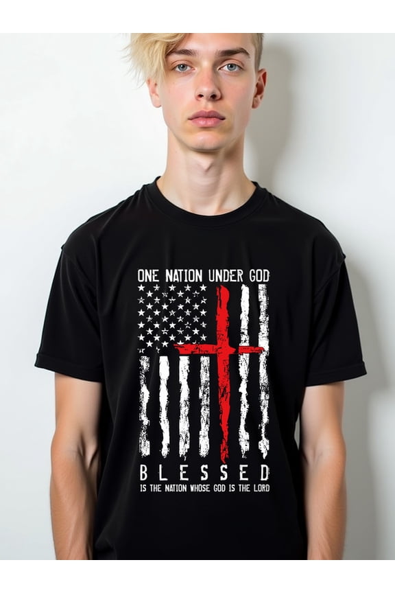 USA Flag God Bless men's round neck T-shirt black limited edition funny Spring and summer outdoor wear Casual Unisex Shirt Crewneck tshirts