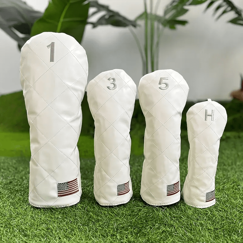 USA Flag Golf Headcover – PU Leather Driver/Fairway/Hybrid Cover