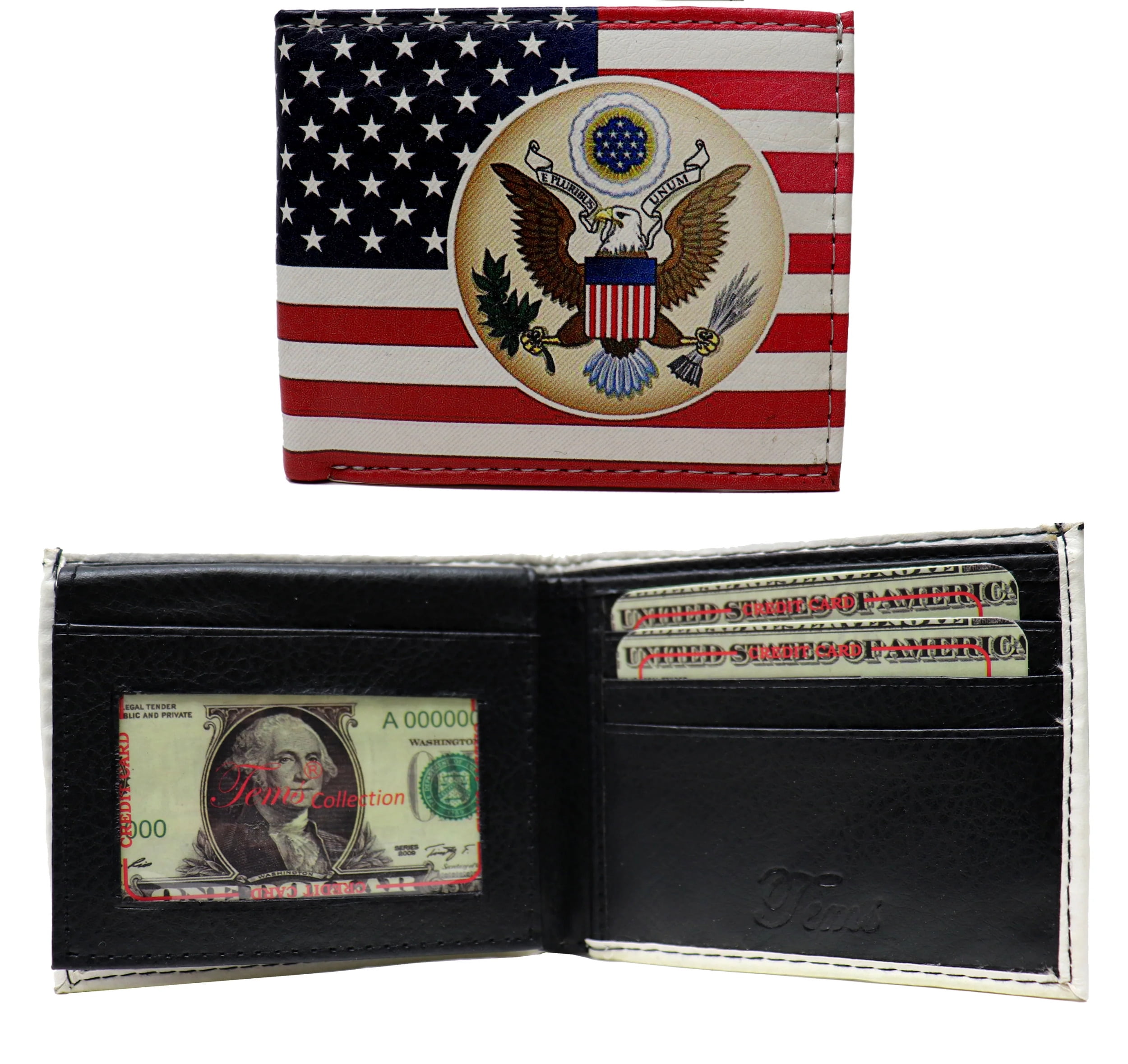 USA Flag Trifold Wallet For Men – Full Grain Leather, RFID Blocking, Patriotic Design, Gift Box Included - View #11