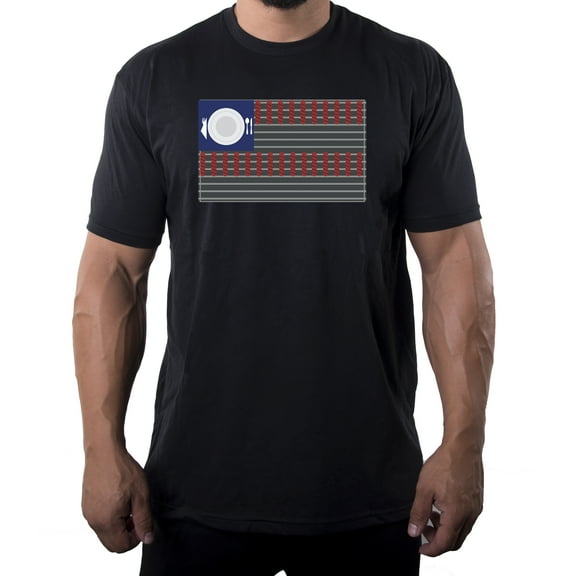 USA Flag Grill T-shirt, Men's 4th of July Shirts, Graphic Tees for Men - Black MH200PATRIOT S10 S