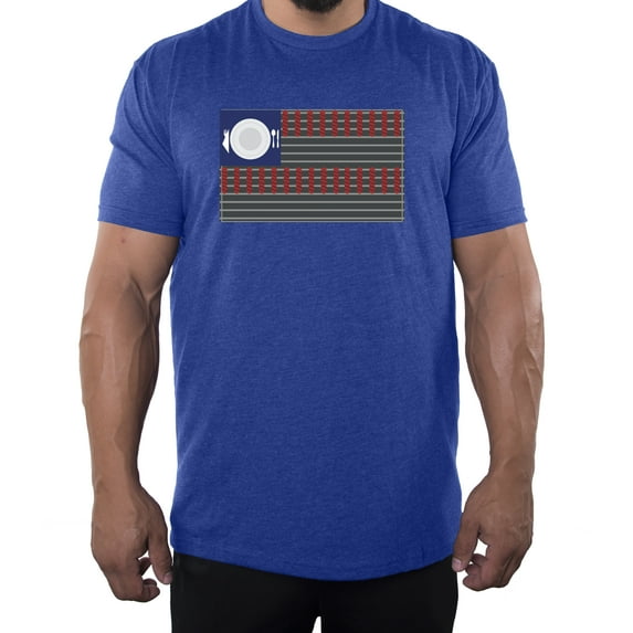 USA Flag Grill T-shirt, Men's 4th of July Shirts, Graphic Tees for Men - Royal MH200PATRIOT S10 S