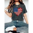 thumbnail image 1 of USA Flag Heart Fourth Of July Graphic Design T-Shirt, 1 of 4