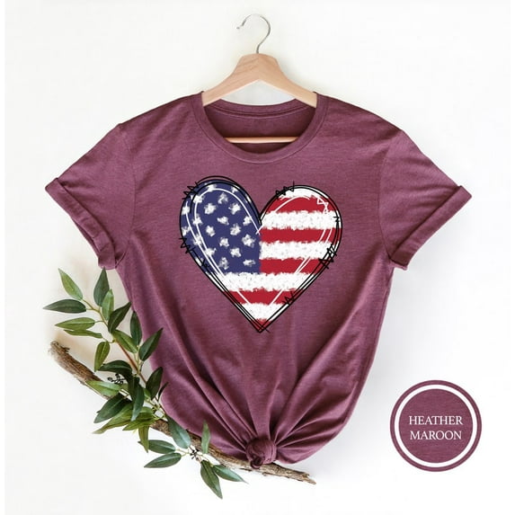 USA Flag Heart T-shirt, Patriotic T-shirt, 4Th Of July T-shirt, American Flag T-shirt, Usa Flag T-shirt, Fourth Of July T-shirt, Usa T-shirt.