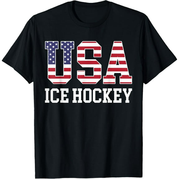 USA Flag Hockey Player - American USA Ice Hockey T-Shirt