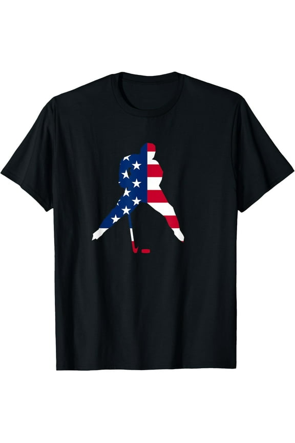 USA Flag Hockey Team Cool Player Equipment Apparel Men Women T-Shirt