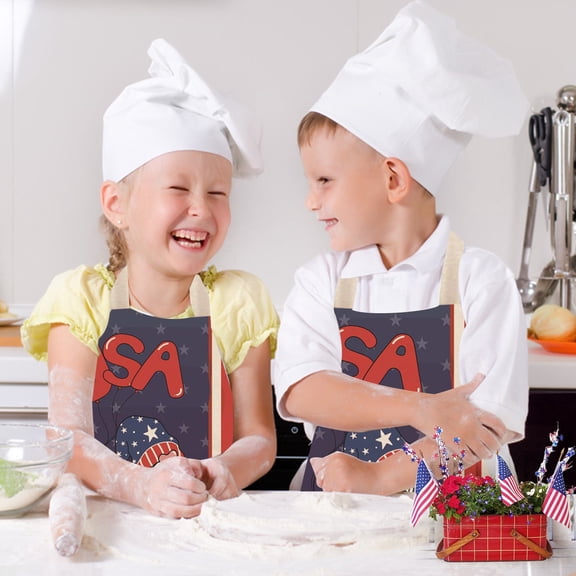 USA Flag Kitchen Cooking BBQ Chef Apron, Clearance, Amercan Flag Apron for Men, Women - Dad Presents, Presents for Men - Birthday, Mothers Day Presents for Mom, Wife, Husband, Brother, Friends(G)