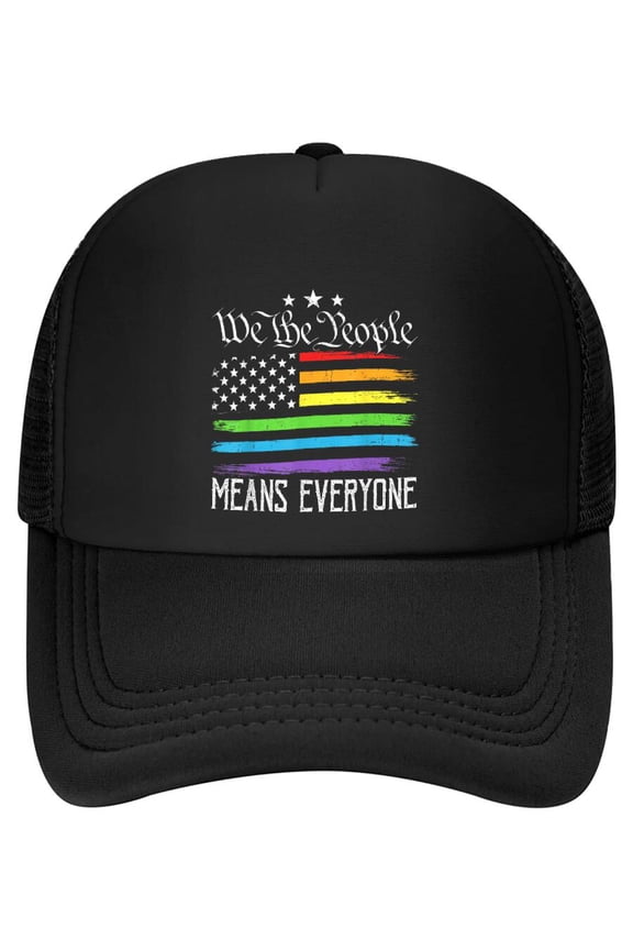 USA Flag LGBTQ Equality We the People Means Everyone Pride Baseball Cap