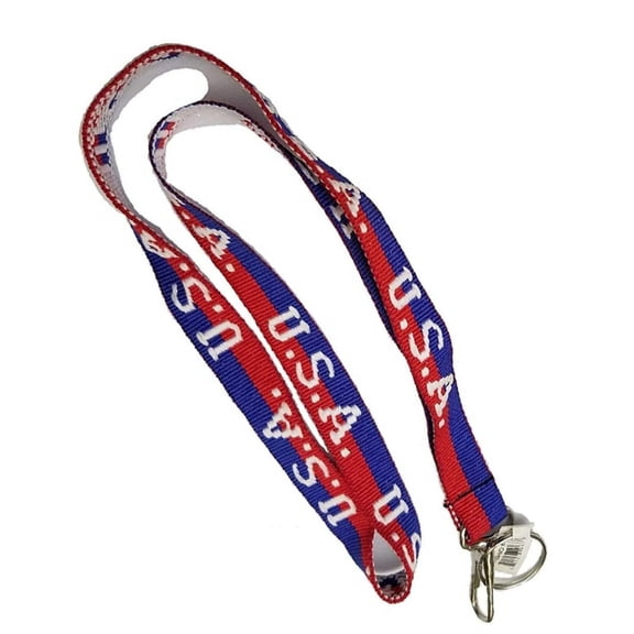 USA Flag Lanyard Keychain with Quick Release  Neck Strap for Keys, ID Cards, and Badges: 1CT