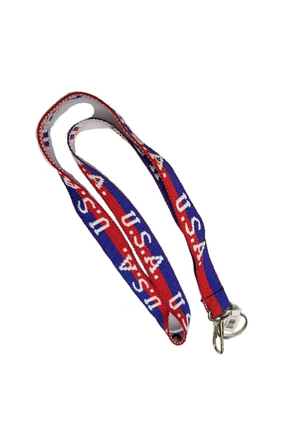 USA Flag Lanyard Keychain with Quick Release  Neck Strap for Keys, ID Cards, and Badges: 1CT
