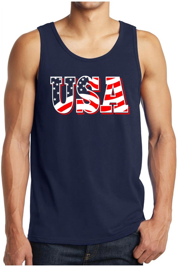 USA Flag Letters Tank Top
