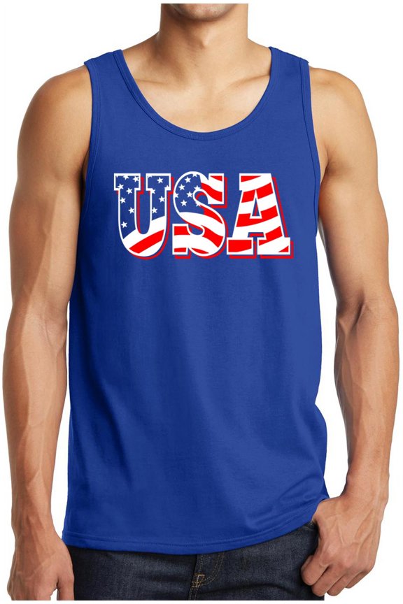 USA Flag Letters Tank Top