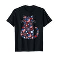 thumbnail image 1 of USA Flag Lucky Clover Patriotic 4th July Cat Lover T-Shirt, 1 of 7