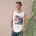 thumbnail image 1 of USA Flag Malamute Tank Top, Red, White, and Woof Tank, 1 of 4
