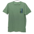 thumbnail image 1 of USA Flag Men's Blue Lives Matter Tee Chest, Heather Military Green, Small, 1 of 3