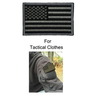 4PCS USA Flag Patch Self-Adhesive American Flag US United States of America  Uniform Emblem Patches (Charcoal Grey) 