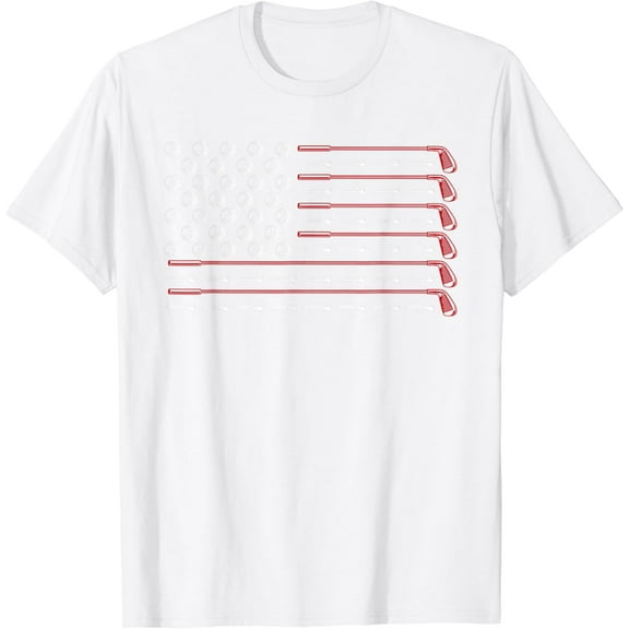 USA Flag Patriotic American Golfer Fathers Day Gift Golf T-Shirt100% cotton