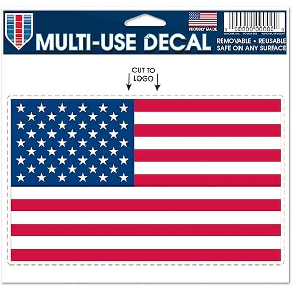 USA Flag Patriotic Multi-Use Decal - cut to logo 5" x 6" - America Flag Decal