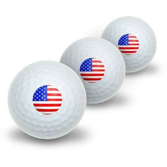 USA Flag Patriotic Novelty Golf Balls, 3pk