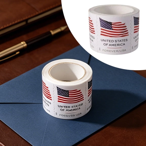 USA Flag Patriotic Stickers Roll, American Flag Labels For Packaging & Envelopes Independence Day 4th Of July Decorations, Small Patriotic Decals For Crafts, Business & 250th Anniversary Celebrations