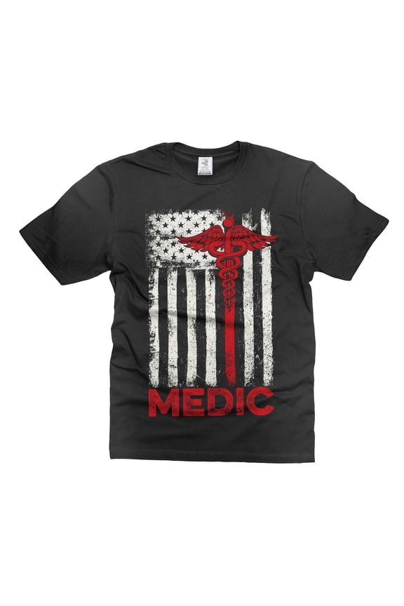 USA Flag Patriotic Tee Shirt EMT Nurse T-Shirt Doctor Healthcare Paramedic Medic Flag Shirt