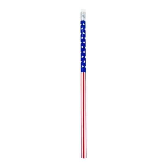 USA Flag Pencils, 7.32 Inch Premium Wood Writing Pencils with White Correction Erasers for Office Desk Supplies 12 Pack, LLLDMXY