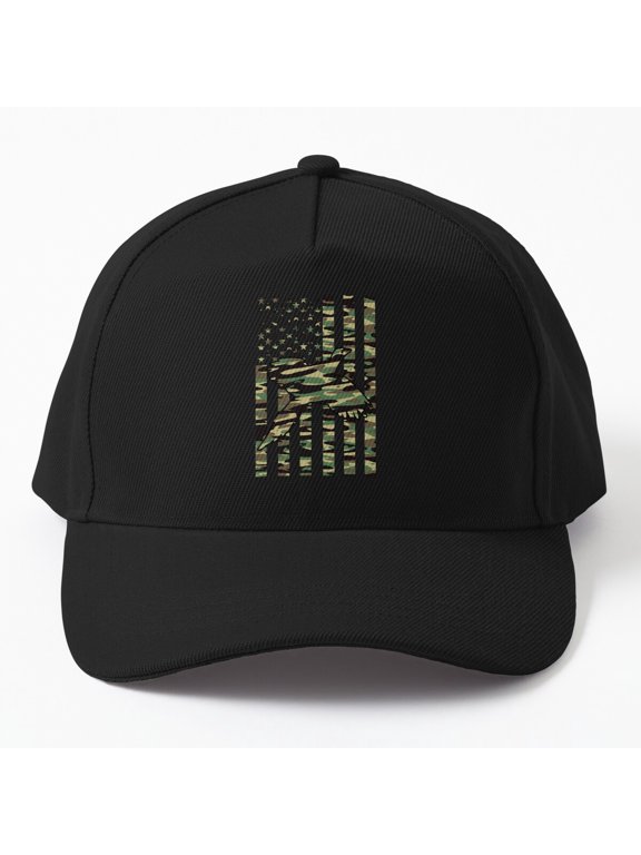 USA Flag Pheasant Hunter Baseball Cap, Camouflage Bird Hunting Graphic Design, Classic Hat