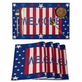 thumbnail image 1 of USA Flag Placemats Set of 1, 4th of July Stars Blue Red Stripe Retro Farmhouse Non-Slip Place Mats Washable Table Mats for Kitchen Dining Table Decorations Indoor/Outdoor, 1 of 9