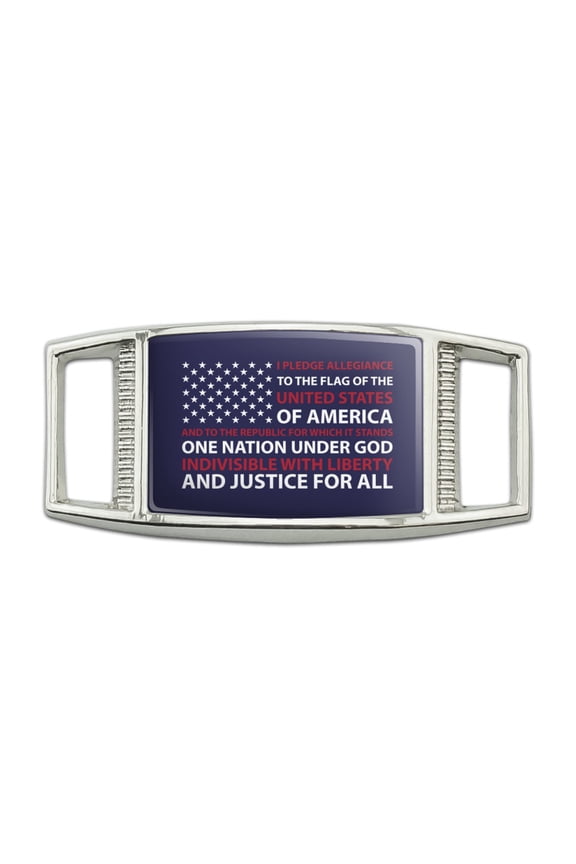 USA Flag Pledge of Allegiance America Rectangular Shoe Shoelace Shoe Lace Tag Runner Gym Charm Decoration