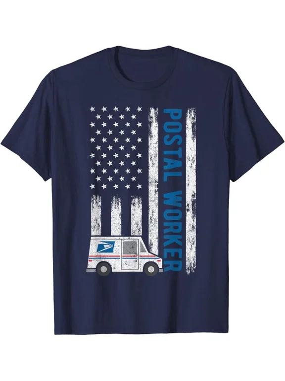 USA Flag Postal Worker Mail Carrier Graphic Design T-Shirt
