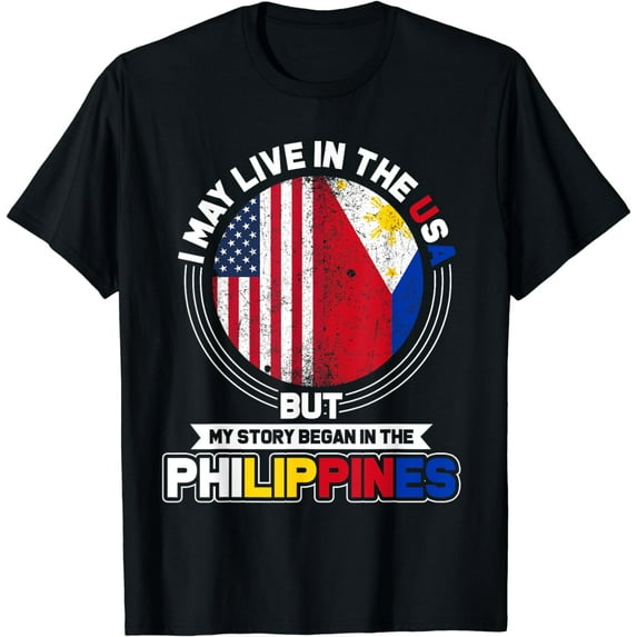 USA Flag Pride American Filipino Filipina Gifts Philippines T-Shirt