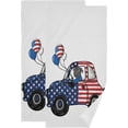 thumbnail image 1 of USA Flag Pug Hand Towels 2 PCS, Dog American Car Kitchen Towel Ultra Soft and Highly Absorbent,Decorative Fingertip Face Towel for Bathroom Hotel, 28.3"x14.4", 1 of 4