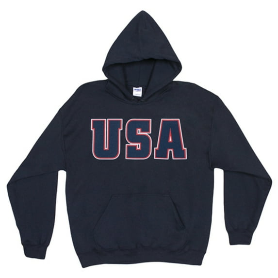 Usa Flag Pullover/hood Sweatshirt Navy - Xl