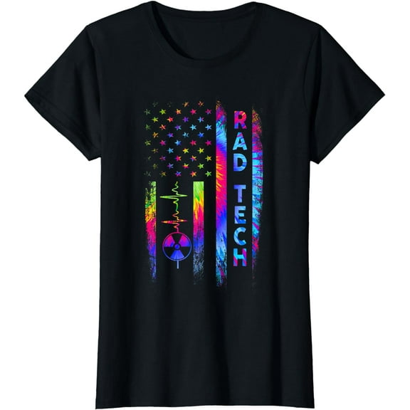 USA Flag Radiology Tech Rad Skeleton Thumb, X-Ray Work Gifts T-Shirt