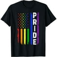 thumbnail image 1 of USA Flag Rainbow 4th Of July LGBTQ Gay Pride Month LGBT T-Shirt, 1 of 4