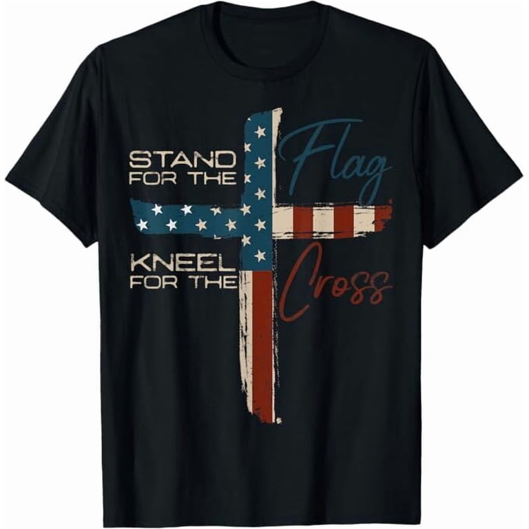 USA Flag Religious Faith Celebration 4th Of July Quote Christian T ...