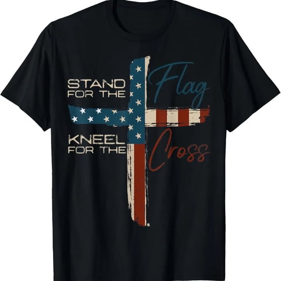 USA Flag Religious Quote 4th of July Christian Faith Devotional T-Shirt