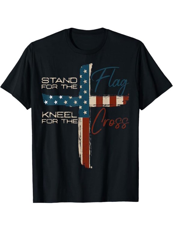 USA Flag Religious Quote 4th of July Christian Faith T-Shirt
