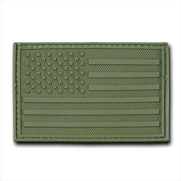 USA Flag Rubber Patch, Olive