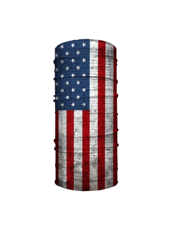 USA Flag Seamless UPF 30+ High Performance Moisture Wicking Bandana Made of Microfiber Polyester