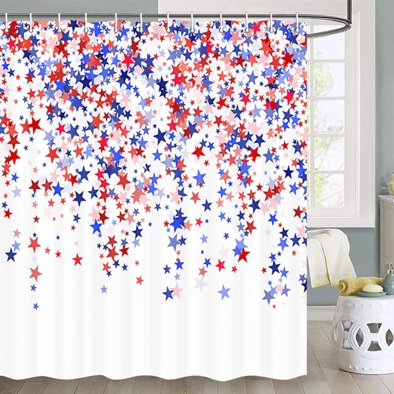 USA Flag Shower Curtain, Fourth of July Independence Day Art USA Flag Shower Curtain, American Patriot Shower Curtain, American Flag Shower Curtain Set with Hooks, (72X72 Inches)
