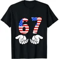 thumbnail image 1 of USA Flag Six Seven 6 7 Meme Gen Alpha Slang 6 7 Hands Funny T-Shirt, 1 of 6