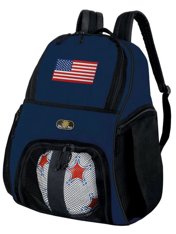 USA Flag Soccer Backpack or American Flag Volleyball Bag