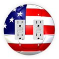 thumbnail image 1 of USA Flag Soccer Ball Design - Round Light Switch Plate Cover - Double GFI, 1 of 1