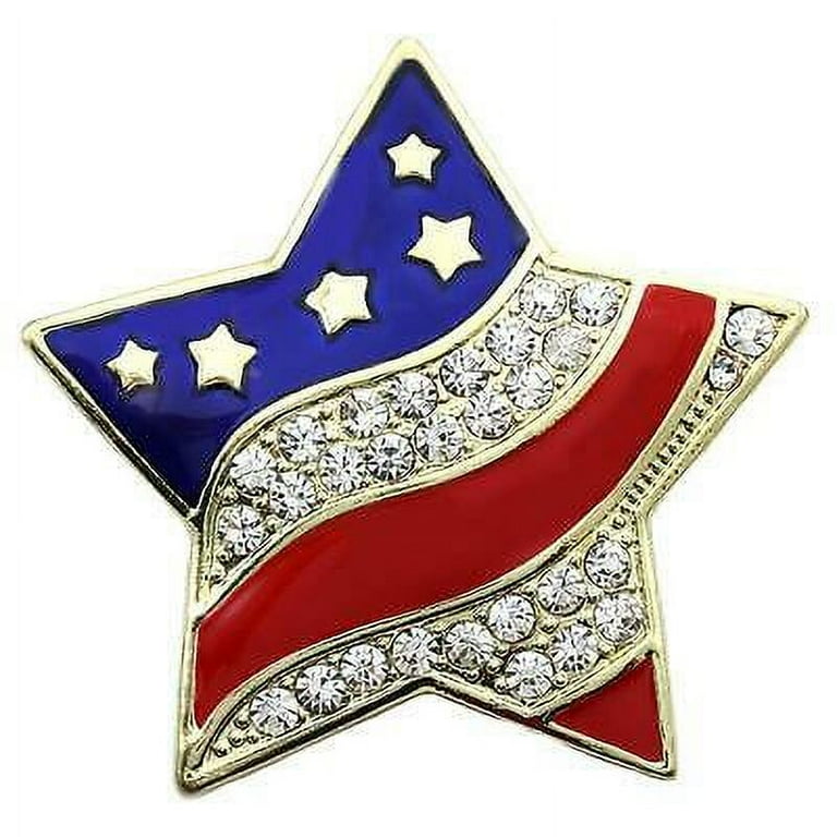 USA Flag Star Brooch Valentine's Day Pin Designer Costume Fashion