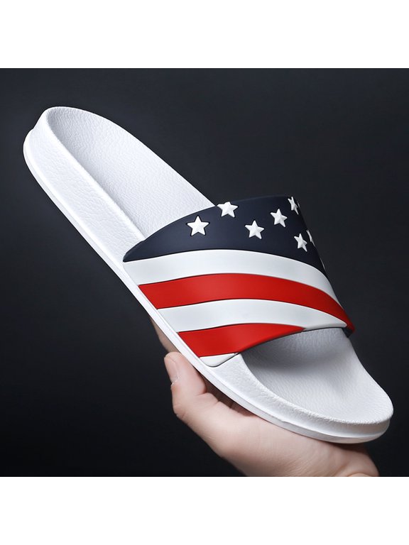 USA Flag Star Stripe Print EVA Slide Sandals